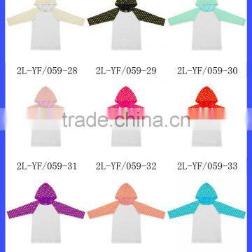 Hot Sale Cotton Tops Autumn & Winter Pullover Hoody Gold Dots Print Raglan Sleeve Wholesale Hoodies