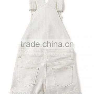 Little Girls Cute White Denim Shortalls Child Jumpsuit HSS8012 photo-2