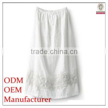 The newest lady casual simple fashion cotton long white skirts