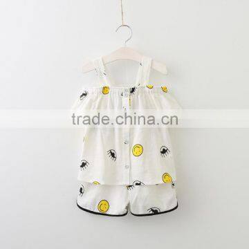 2017 Online Sale Girls Summer Boutique Outfits Suit Baby Girl Cotton Cute Smile Printed Clothing Sets photo-2