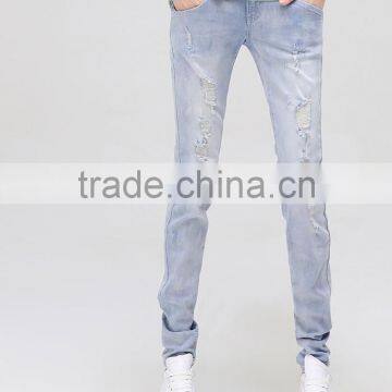 Autumn Latest New Design Women Funky Ripped Denim Jean Pants photo-3