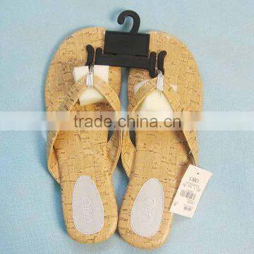 Stock beach slippers ladies PU leather slippers inventory 140714c