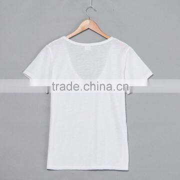 Deep Scoop Neck Women T Shirts.sublimation Blanks. Print Your Own Design. Real Factory. 3-5 Day Production Time photo-2