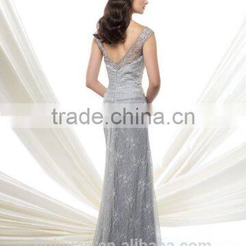 New Grey Lace off Shoulder Mother Bridal Gown 2015 photo-2
