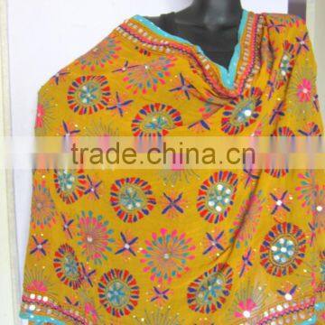 Yellow PHULKARI GEORGETTE DUPATTA SHAWL Stole photo-2