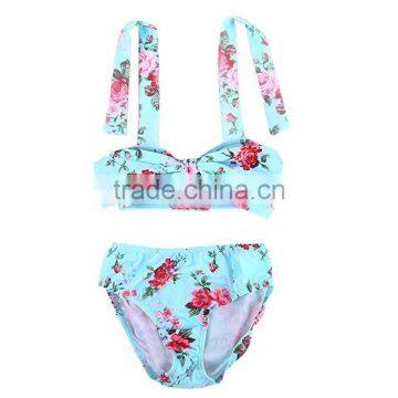 New arrival Guangzhou baby gril swimsuit floral baby bikini oneline wholesale china