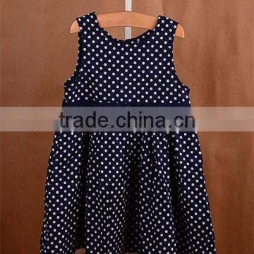 Wholesale Summer Baby Girl Cotton Dresses Infant Polka Dot Design Girls Party Dress With Lace Bottom