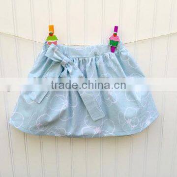 Light blue skirts children's clothing baby girl dresses elastic waistband ruffle skirt