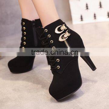 Zm50400b High Heel Women Short Boots Wholesale Plus Size Ladies Shoe photo-3