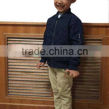 Custom Wholesale Plain Zip Front Bomber Jacket For Children photo-3