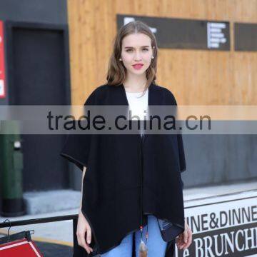 New Luxury Brand Color Matching Cashmere Poncho Winter Thicker Warm Shawls Wrap Double Side photo-3