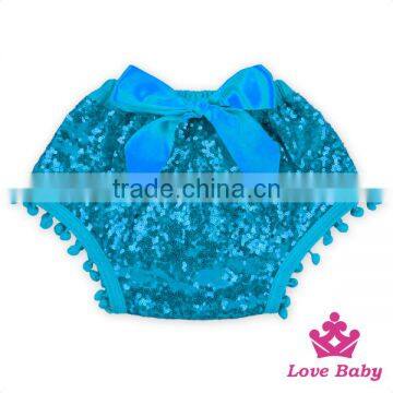 Adorable Baby Bloomers Plain Turquoise Girls Cotton & Sequins Bloomers Stylish Baby Bloomers Wholesale