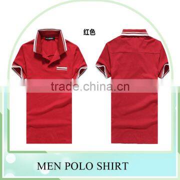 Customize 100% cotton casual sport Polo T shirts ,short sleeves Polo T shirt for Men, red color turn down collar Polo Shirt made