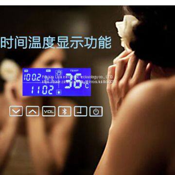 Зеркало для ванной комнаты с отображением времени и радиоприемником photo-2