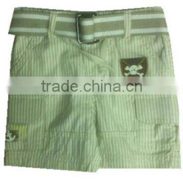 fashion sample design yarn dyed stripe pants with belt