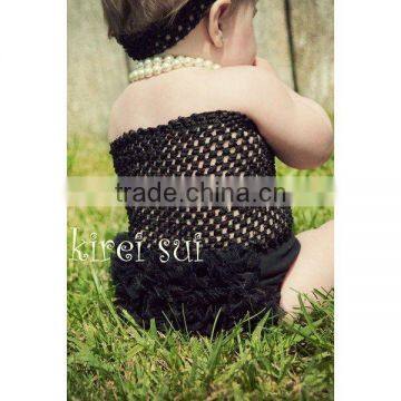 Baby Girls Black Tube Top & Petti Bloomer Panties 2 Pcs Set