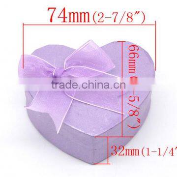 Mauve Heart Shaped Wedding Jewelry Necklaces /Rings Display Gift Paper Box Cases photo-2