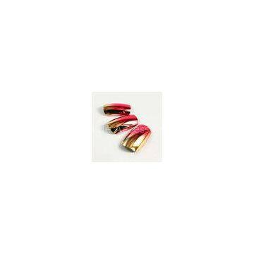 Gold / Red Noble Fake Fingernails Art Shinning Plating Artificial Nail ABS Plastic