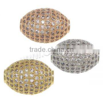 cz micro pave brass oval beads