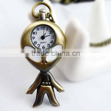 free shipping!!! 55*26mm cartoon Alienware pendant pocket watch @ mixed Antique Bronze Mechanical Locket Watch pocket