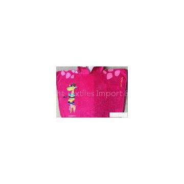 Easy Clean Customized Hooded Beach Towels Pink For Birthday / Holiday