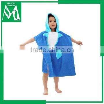 Kids poncho towel promotional printed fleece blanket bath robe poncho