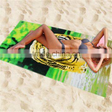 100% cotton tiger printed beach towel, reactive printed bath towels ,towel on sall china supplier