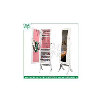 Large Tall Floor Standing Mirror Bedroom Jewellery Box Cabinet Organiser Full Length New White