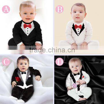 China supplier gentleman long sleeve baby romper