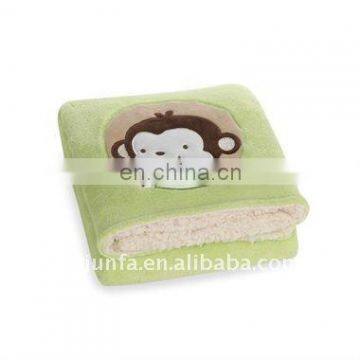 fashional newest cute super soft warm cozy embroidery fleece blanket