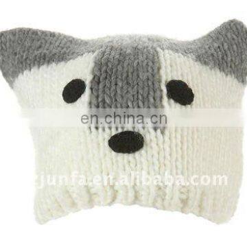 new warmful design hot popular sell well knit animal beanie