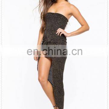 Fashion Party Strapless Hem Shine Bright Sex Girl Sparkle Dress Low Price OEM Service photo-4