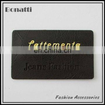 2013 hot sale pu leather labels for garment and bags