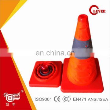 Orange Traffic Safety Cones with strip LED Lights