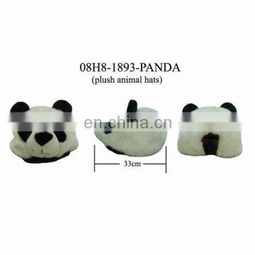 Lovely plush animal hats panda hats for party,plush panda head caps