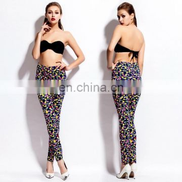 Spring Autumn 2015 Slim Fit Printed Cotton Fitness Women Leggings