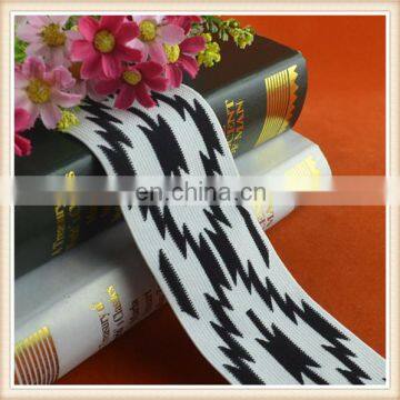 Wholsale Jacquard elastic stretch band/black and white webbings for clotheses