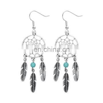 Handmade Jewelry Antique Silver Earring Dream Catcher Charm Drop Earring fr Women