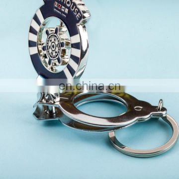 Custom metal keychain creative compass nail clippers key ring wholesale