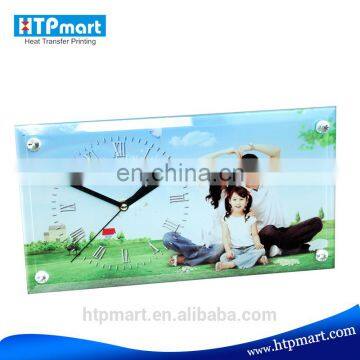 High Quality Sublimation Mirror Glass Clock Photo Frame of Good Price