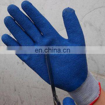 crinkle latex coated glove