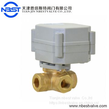 IP67 3 Way DN25 1 inch Horizontal Brass Motorized Ball Valve