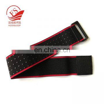 Fast production stretched loop buckle strap with anti slip backing