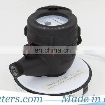 Multi-jet dry dial plastic water meter