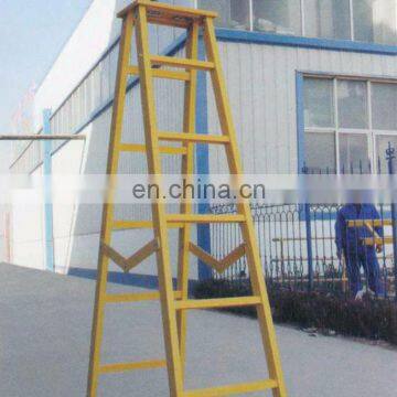 ladder 5 step yellow color fully insulated A shape fiberglass ladder