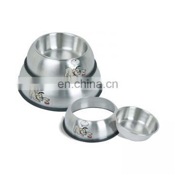 Stainless steel dog bowl skid stop basic pet steel bowl