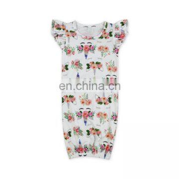 Baby Summer Watermelon Flutter Sleeve Gown Toddler Sleeper Cute Girls Sleeping Bags photo-5