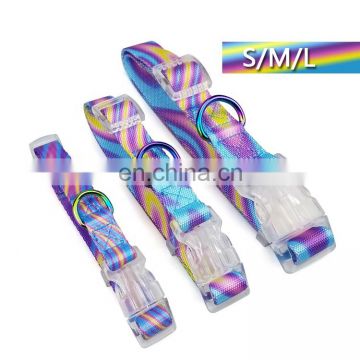 Fashion laser transfer printing dog collar can be customized logo on the buckle