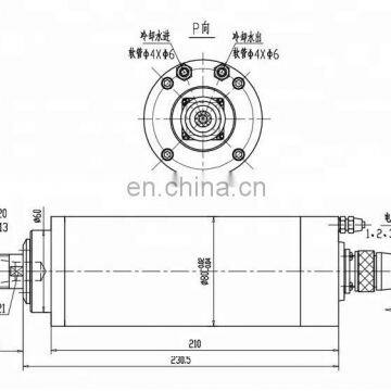 24000RPM 2.2KW Water Cooled High Speed CNC Router Lathe AC Spindle Motor for Metal Cut photo-5