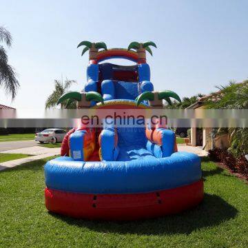 South Beach Waterslide Backyard Kids Water Slide Commercial Inflatable Tropical Slip and Slide With Pool photo-3